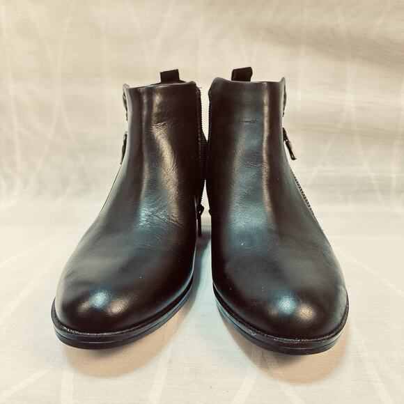 Earth Conway Maple Leather 9M Women's Black Zipper Ankle & Booties Boots - Picture 3 of 9